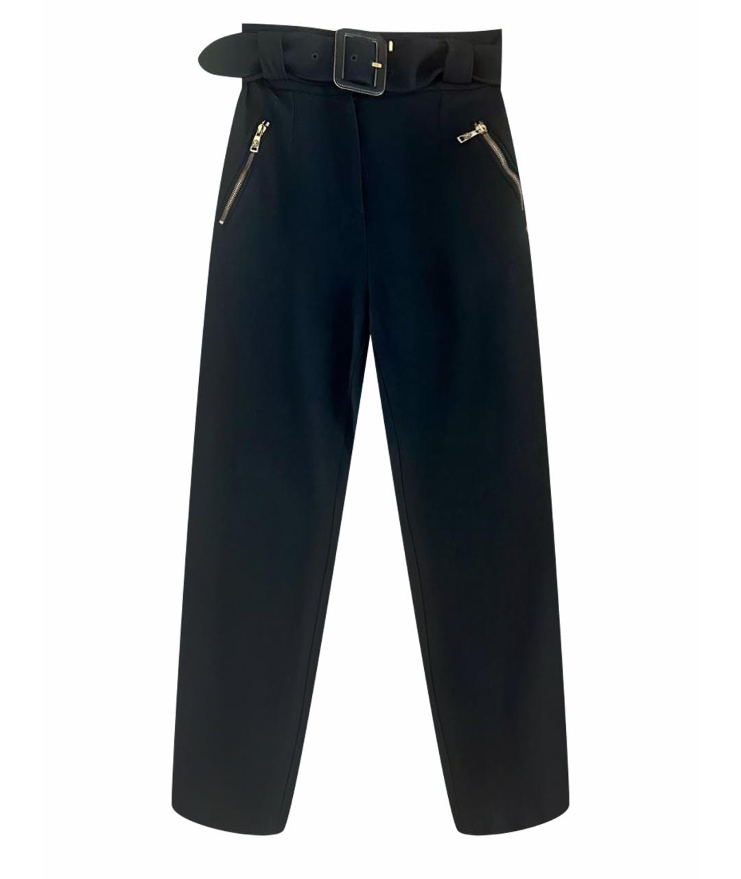 ROBERTO CAVALLI Черные полиамидовые прямые брюки, фото 1