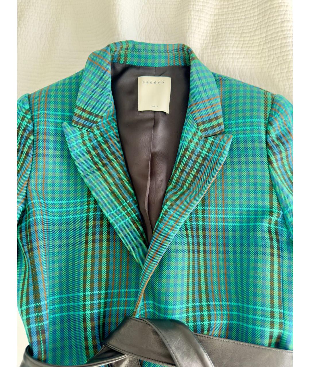 SANDRO Зеленый шерстяной жакет/пиджак, фото 3