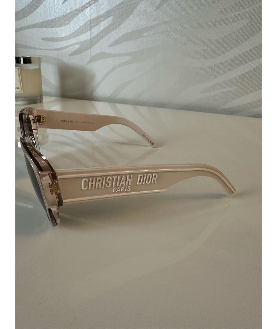 CHRISTIAN DIOR PRE-OWNED Бежевые пластиковые солнцезащитные очки, фото 2