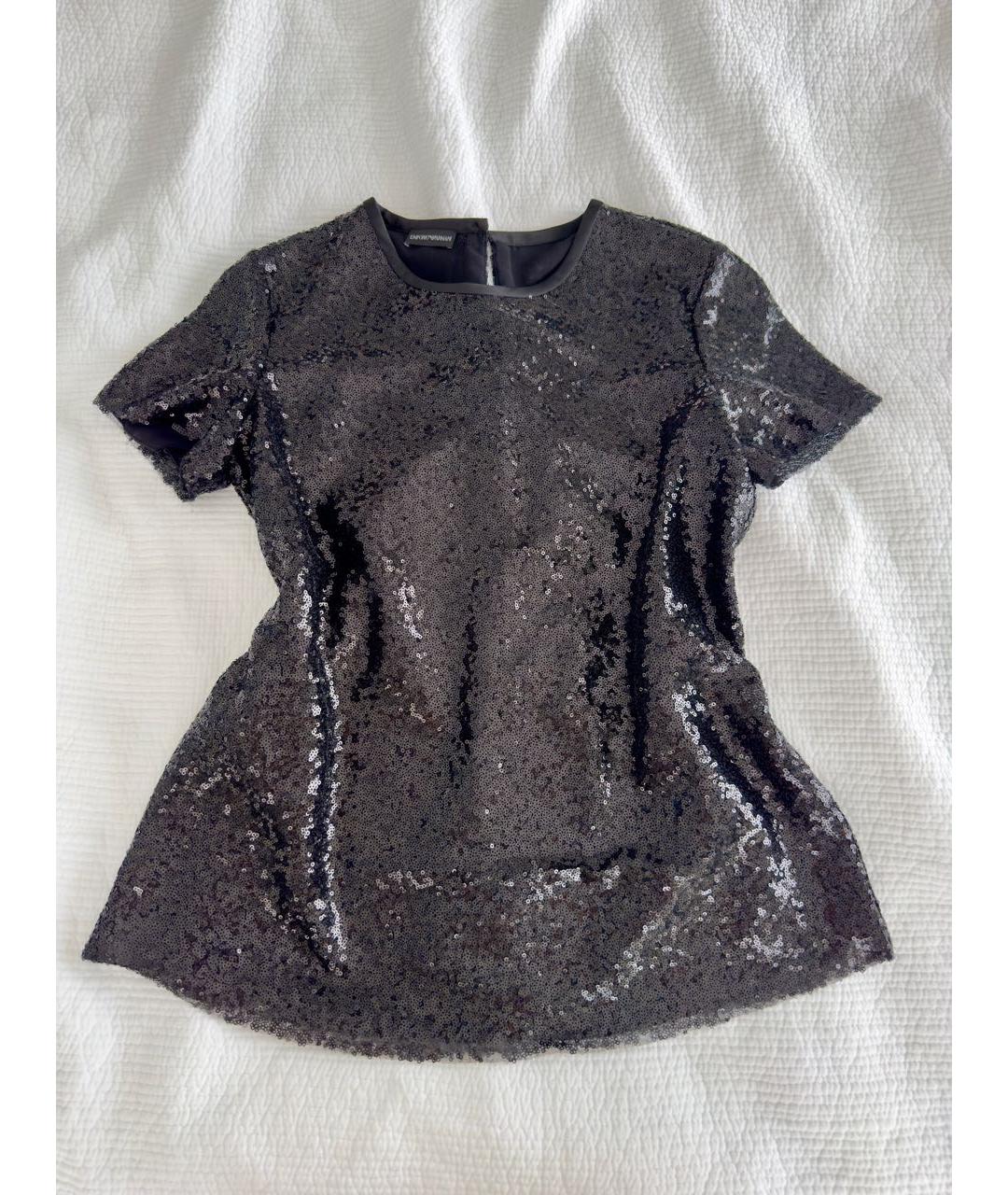EMPORIO ARMANI Черная вискозная блузы, фото 5
