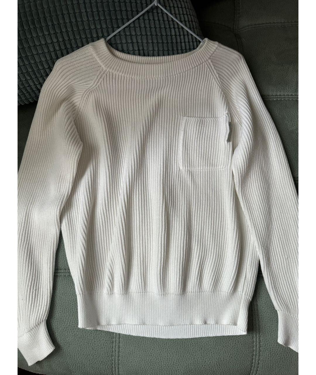 BRUNELLO CUCINELLI Белый хлопковый джемпер / свитер, фото 7