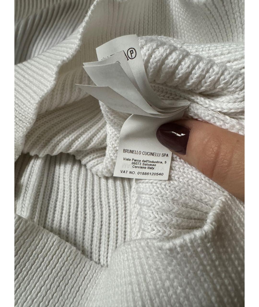 BRUNELLO CUCINELLI Белый хлопковый джемпер / свитер, фото 9