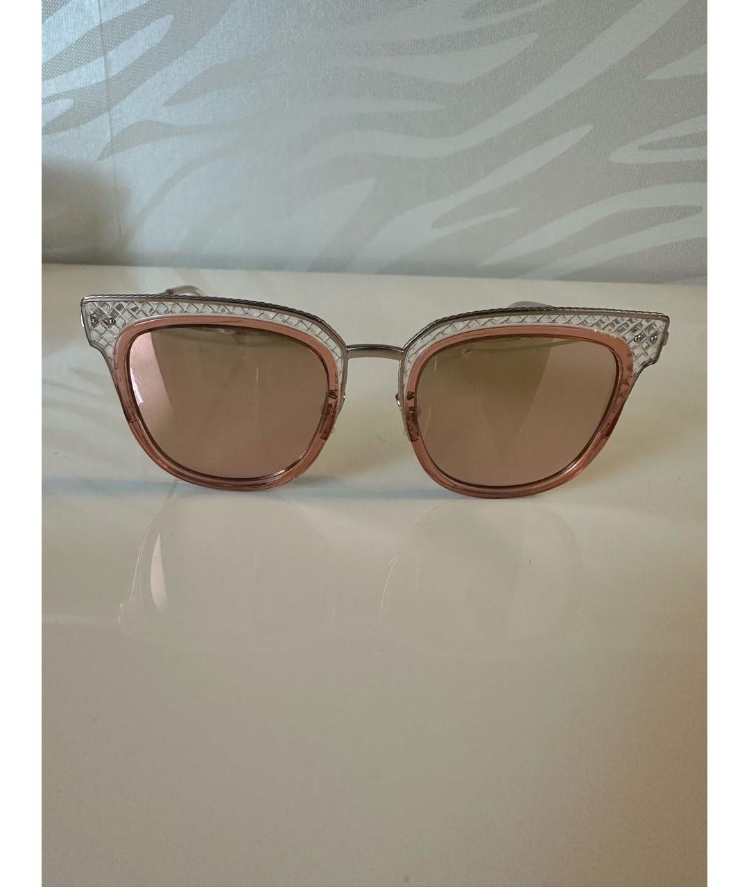 BOTTEGA VENETA Бежевые металлические солнцезащитные очки, фото 7