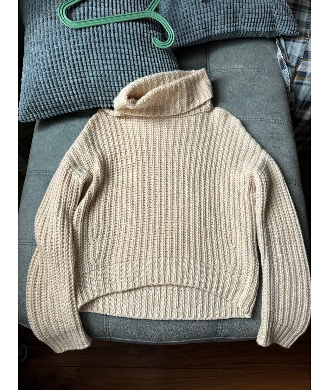 LORO PIANA Бежевый кашемировый джемпер / свитер, фото 8