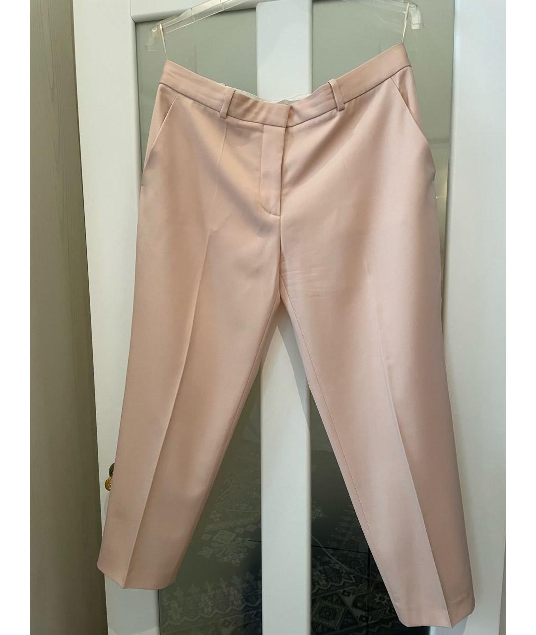 STELLA MCCARTNEY Розовые шерстяные прямые брюки, фото 8