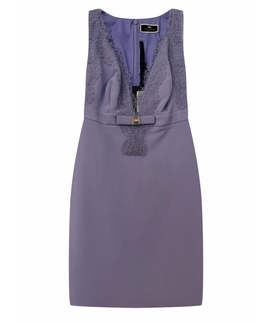 ELISABETTA FRANCHI Фиолетовое вискозное коктейльное платье, фото 1