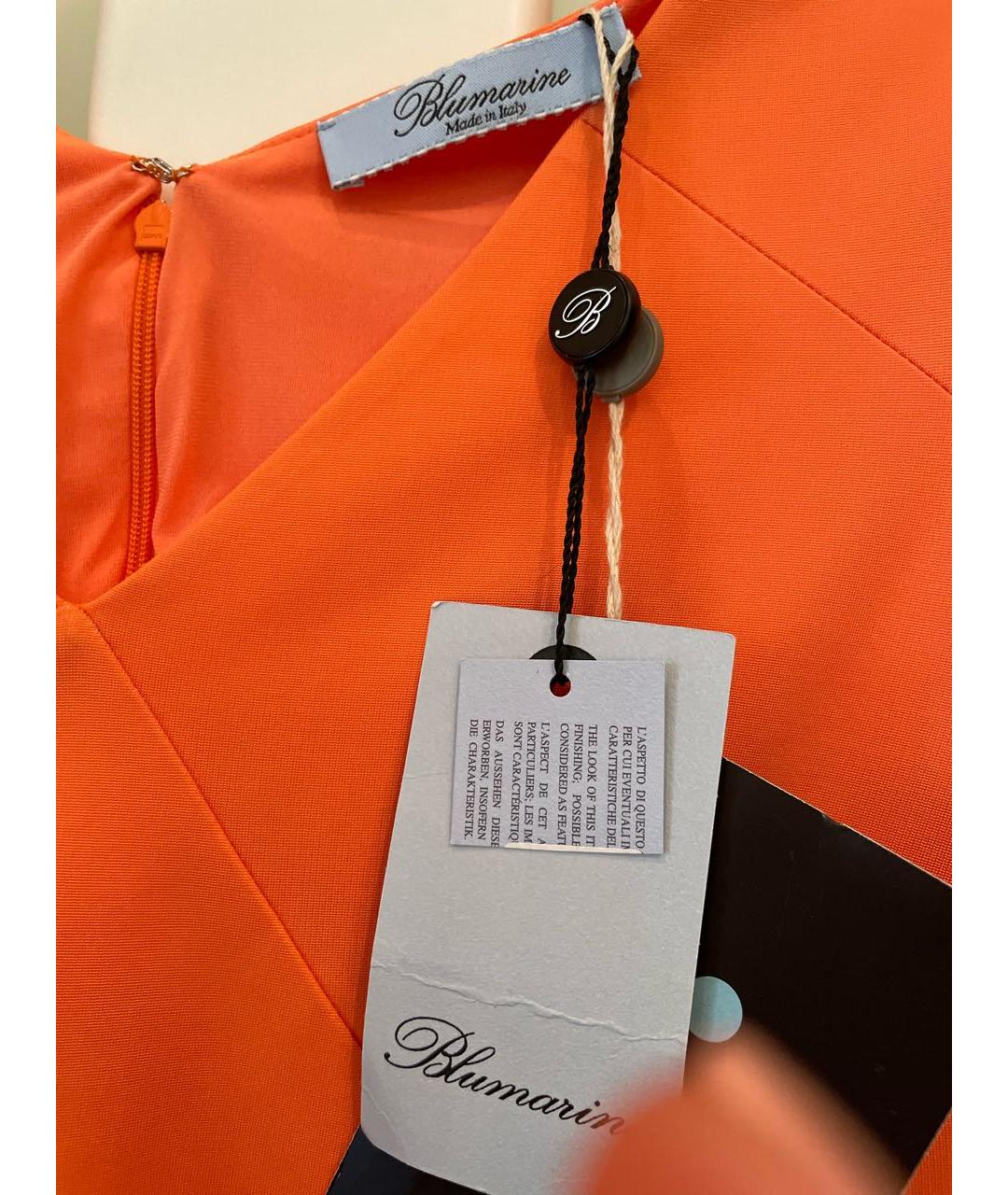 BLUMARINE Оранжевое вискозное повседневное платье, фото 3