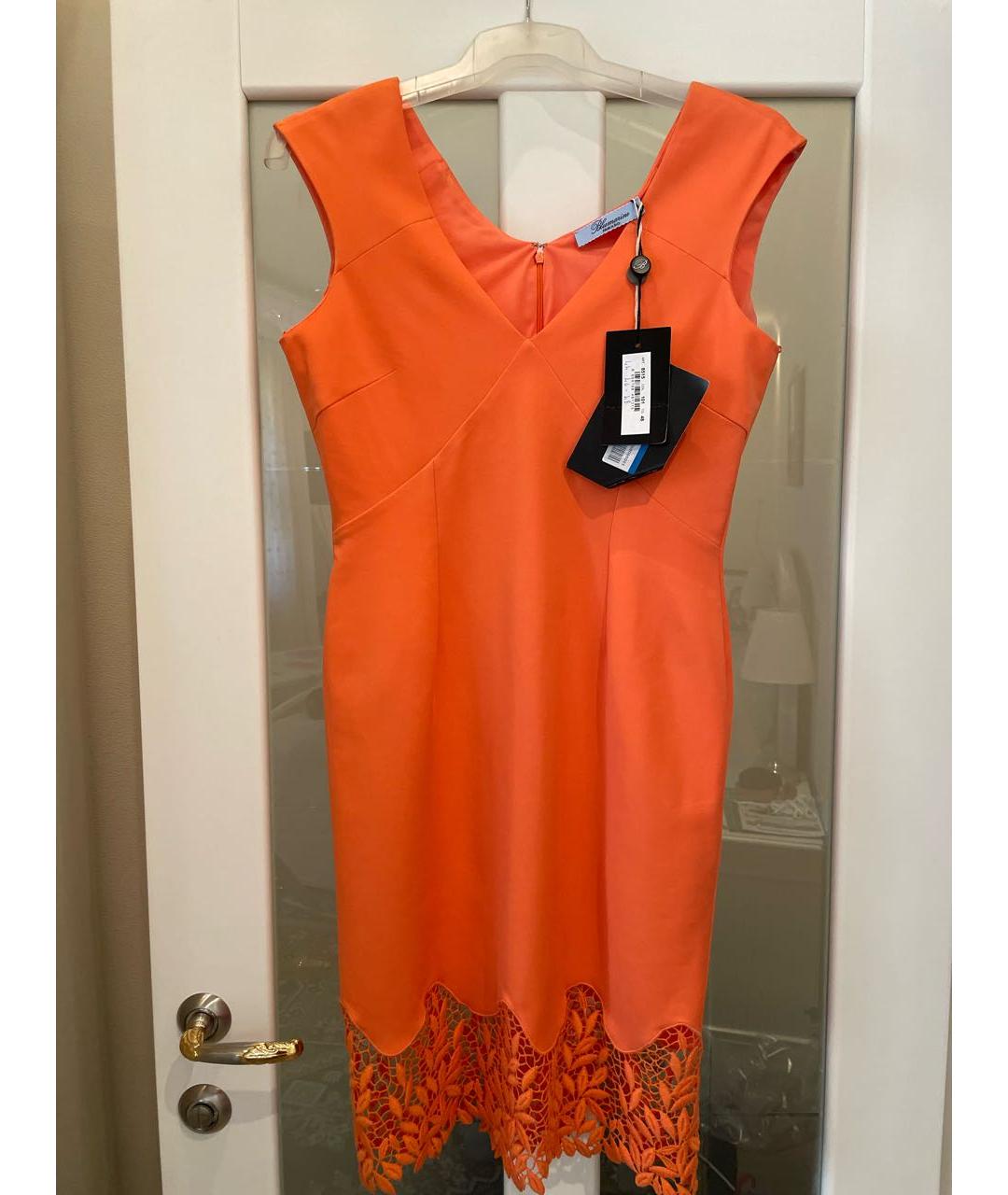 BLUMARINE Оранжевое вискозное повседневное платье, фото 7