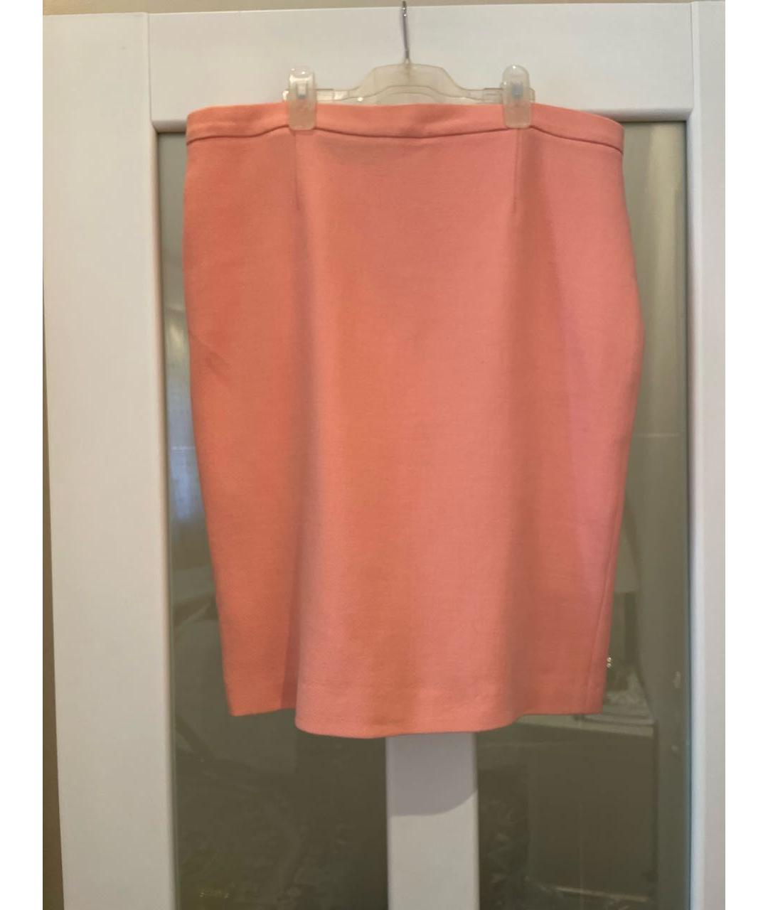 BOUTIQUE MOSCHINO Коралловая шерстяная юбка миди, фото 5