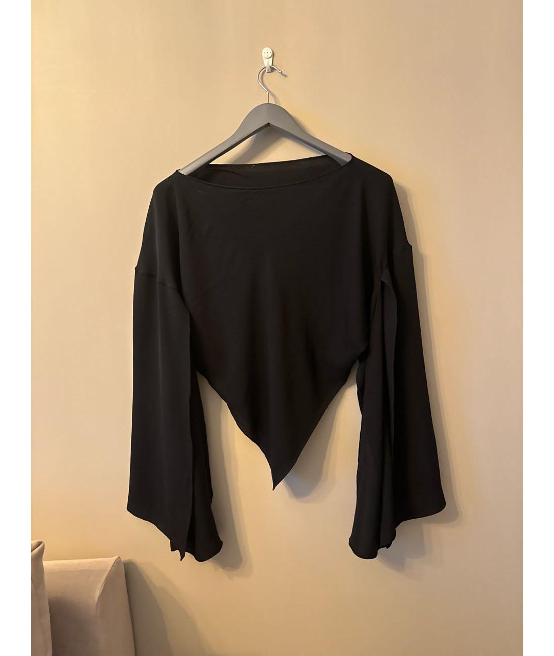 BALENCIAGA Черная шелковая блузы, фото 5