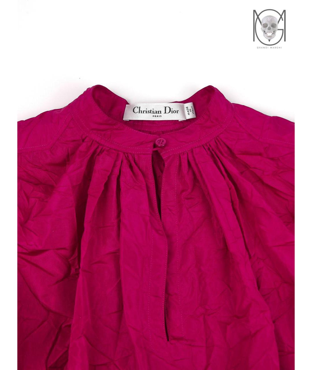 CHRISTIAN DIOR PRE-OWNED Фуксия шелковая блузы, фото 3