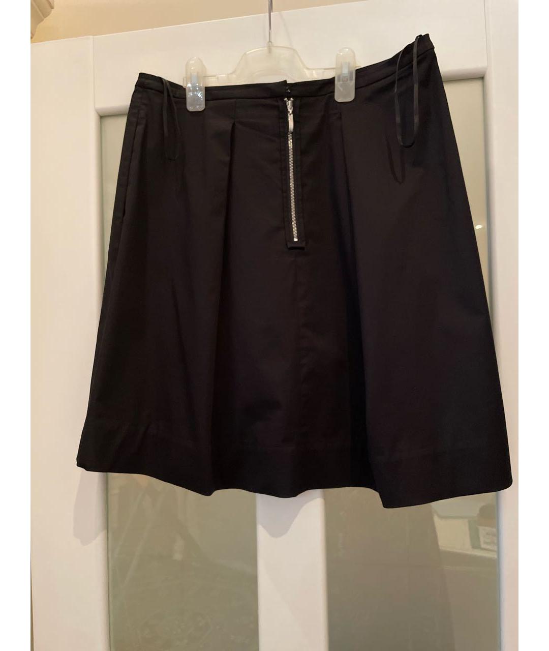 ESCADA Черная хлопко-эластановая юбка мини, фото 2
