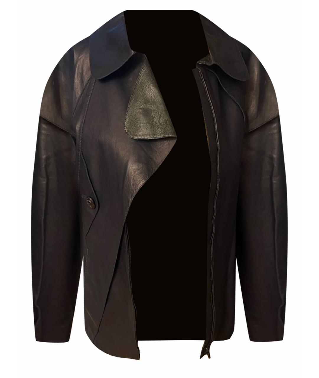 CHANEL PRE-OWNED Черная кожаная куртка, фото 1
