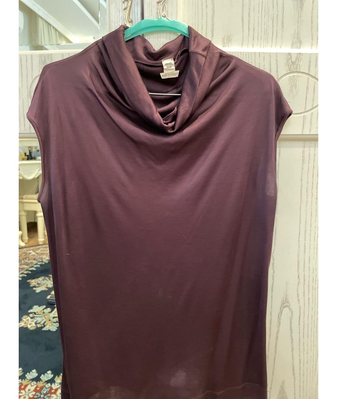 HERMES PRE-OWNED Фиолетовая шелковая блузы, фото 5