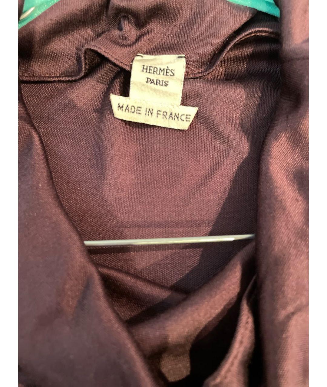 HERMES PRE-OWNED Фиолетовая шелковая блузы, фото 3