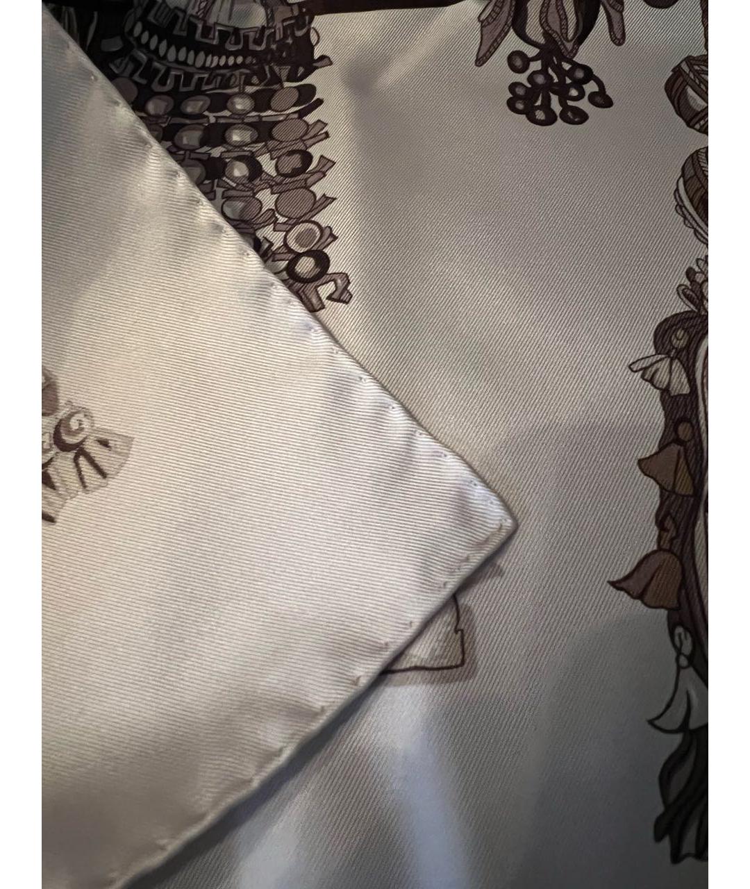 HERMES PRE-OWNED Бежевый шелковый платок, фото 4