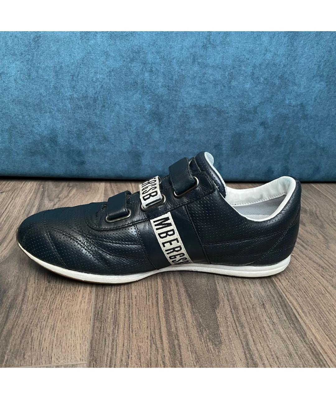 BIKKEMBERGS Темно-синие кожаные низкие кроссовки / кеды, фото 8