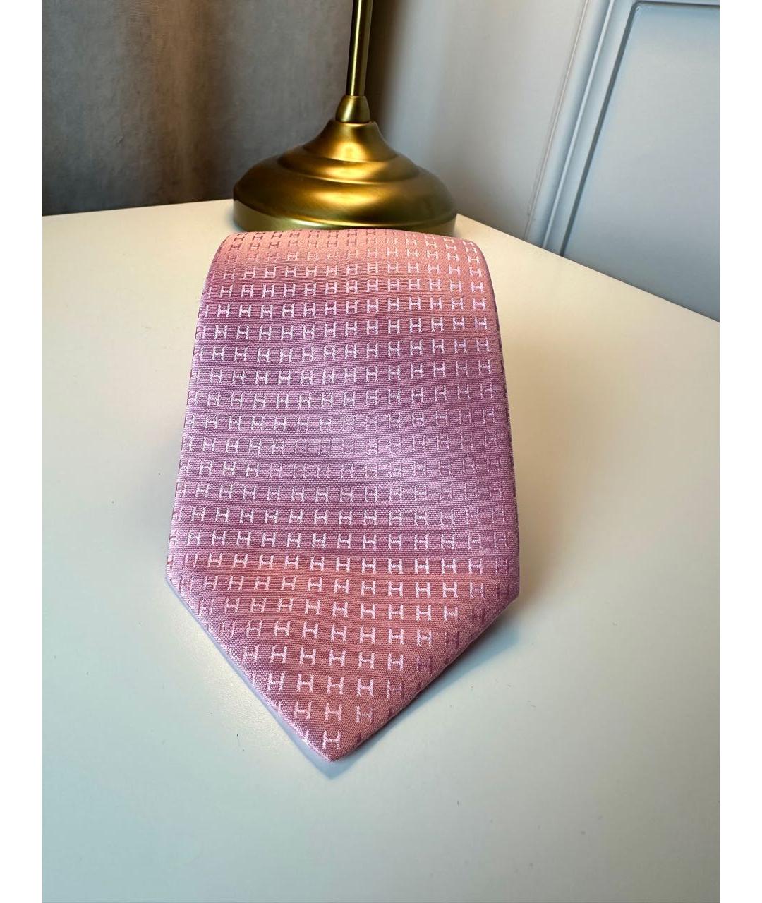 HERMES PRE-OWNED Розовый шелковый галстук, фото 3