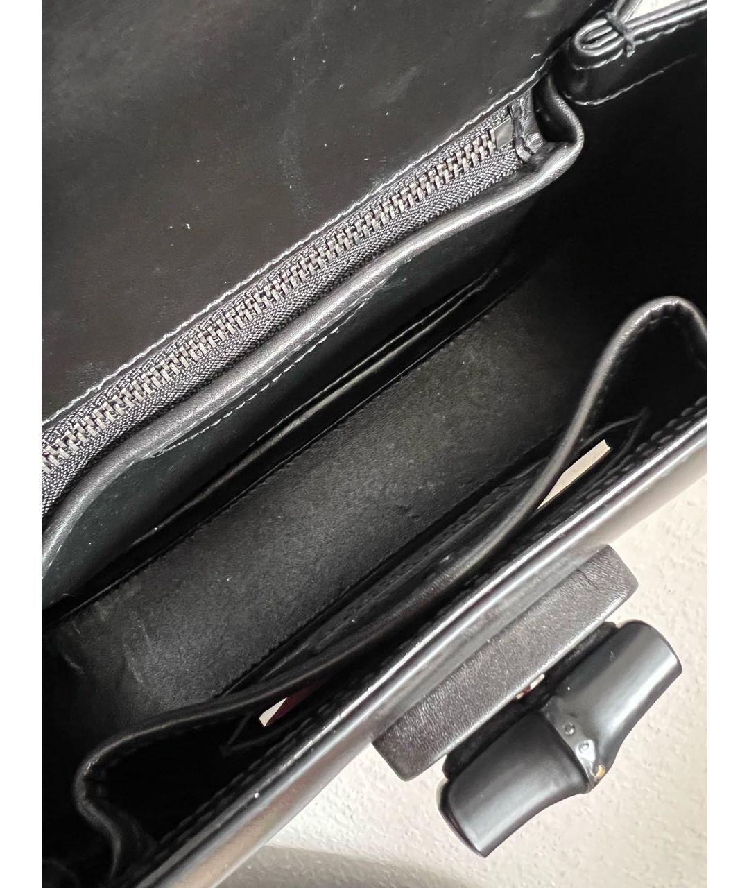 GUCCI Черная кожаная сумка с короткими ручками, фото 5