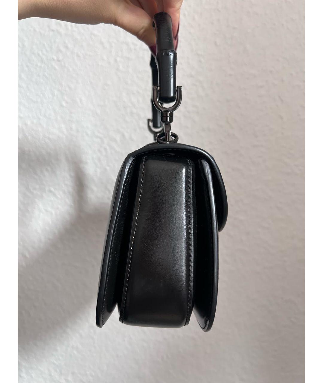 GUCCI Черная кожаная сумка с короткими ручками, фото 3