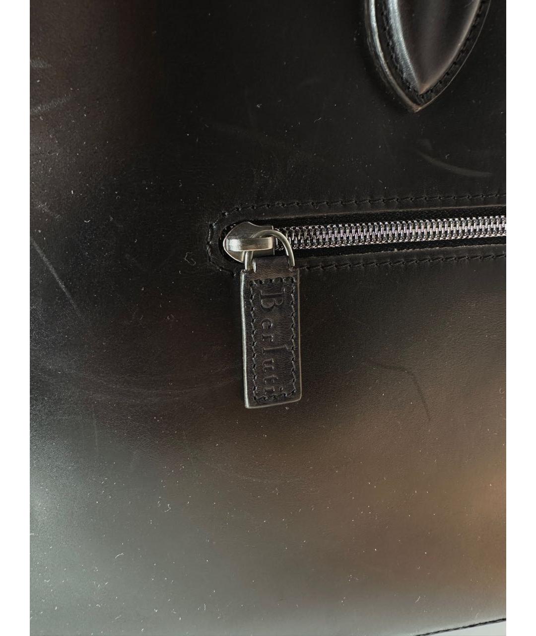 BERLUTI Черный кожаный портфель, фото 2
