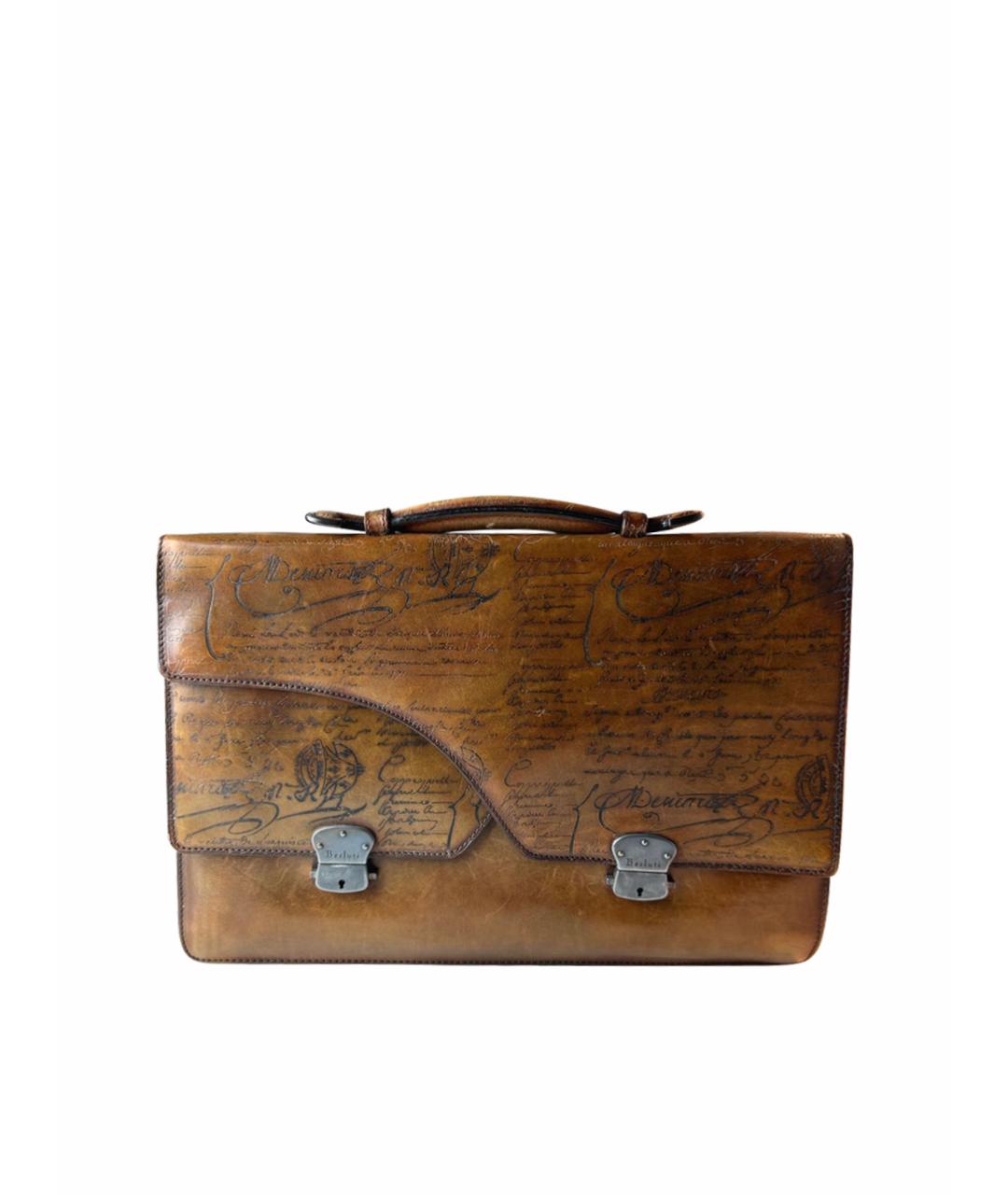 BERLUTI Коричневый кожаный портфель, фото 1