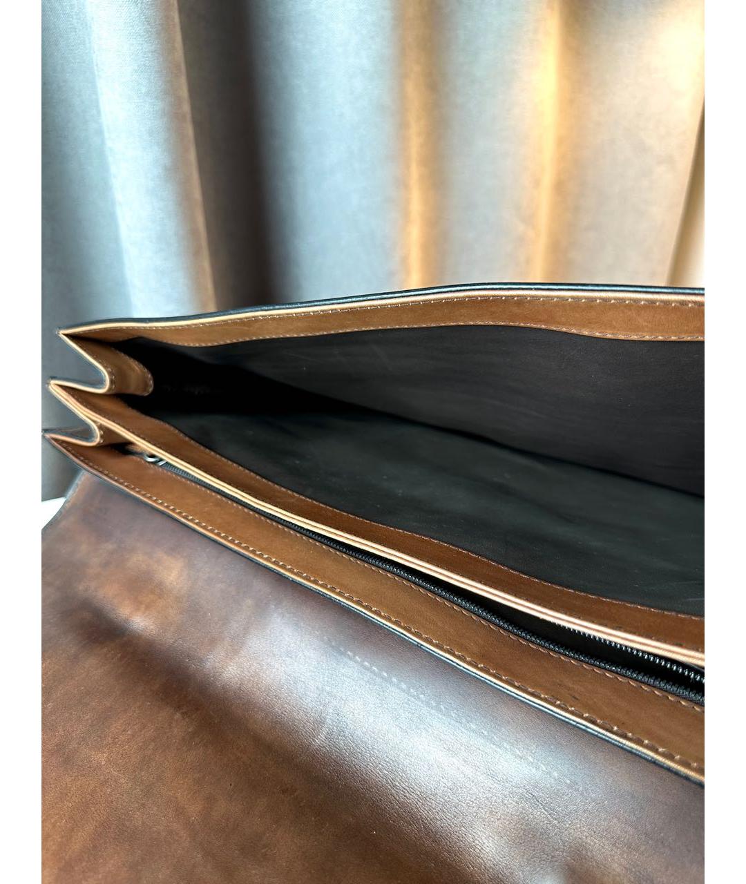 BERLUTI Коричневый кожаный портфель, фото 4
