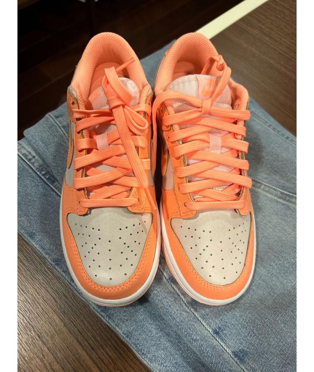 NIKE Оранжевое кожаные кроссовки, фото 2