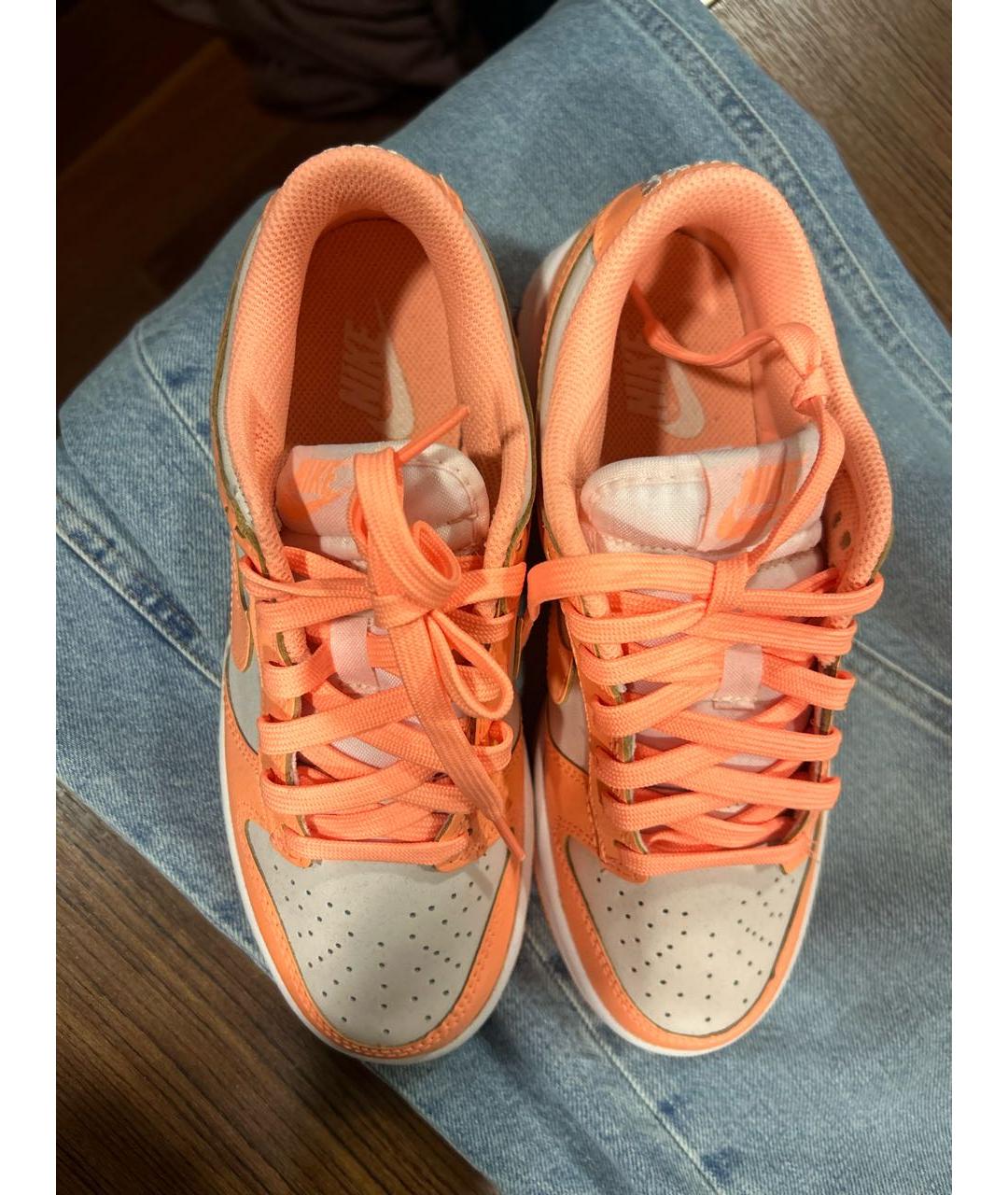 NIKE Оранжевое кожаные кроссовки, фото 3