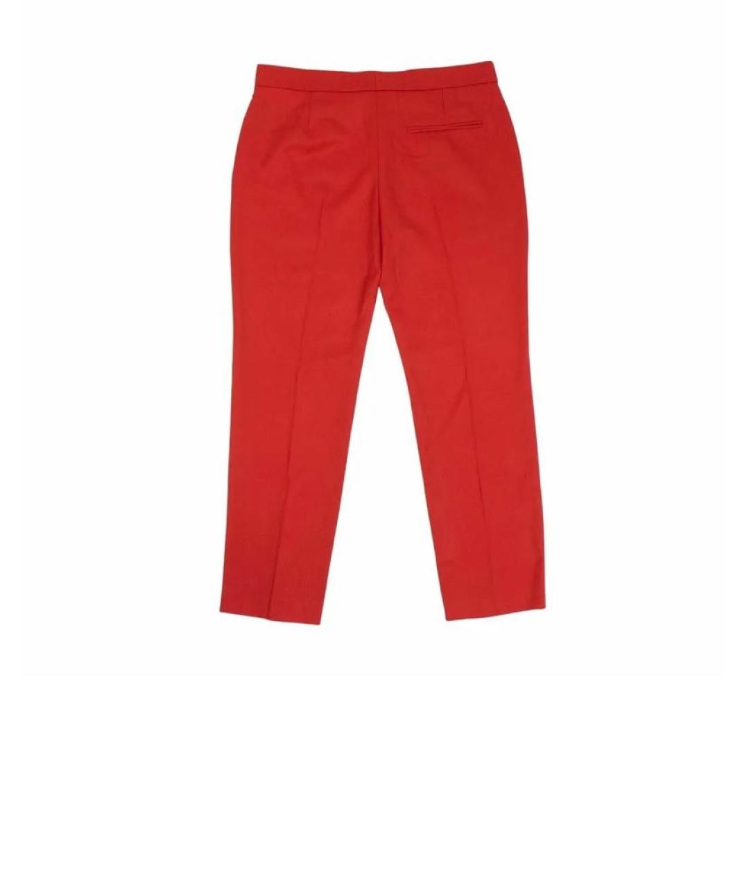 ALEXANDER MCQUEEN Красные шерстяные брюки узкие, фото 2