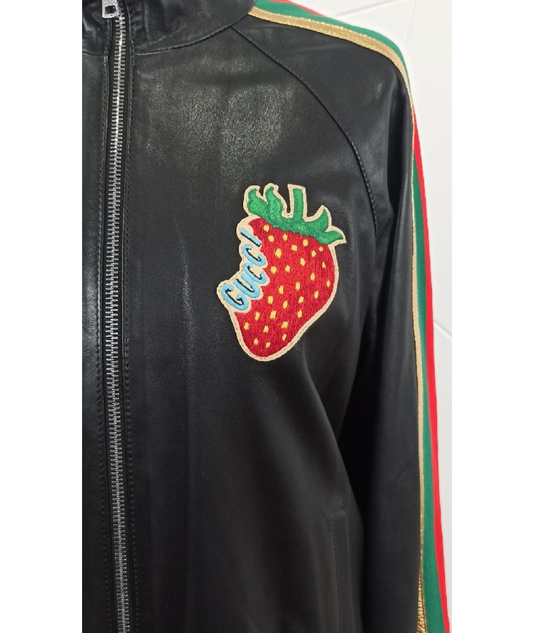 GUCCI Черная кожаная куртка, фото 2
