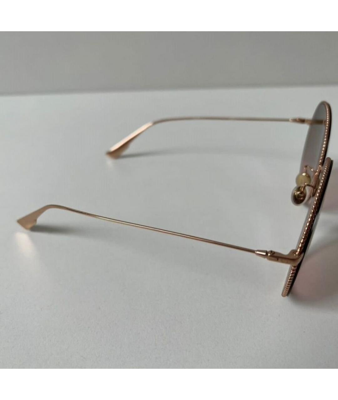 CHRISTIAN DIOR Коричневые металлические солнцезащитные очки, фото 7