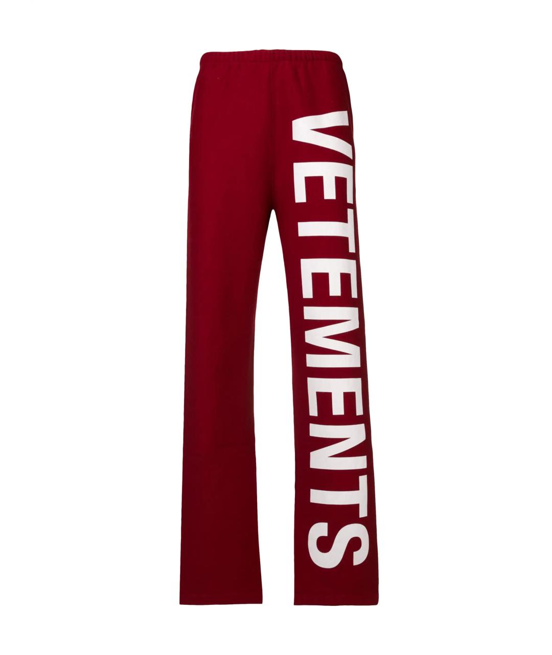 VETEMENTS Красные хлопковые спортивные брюки и шорты, фото 1