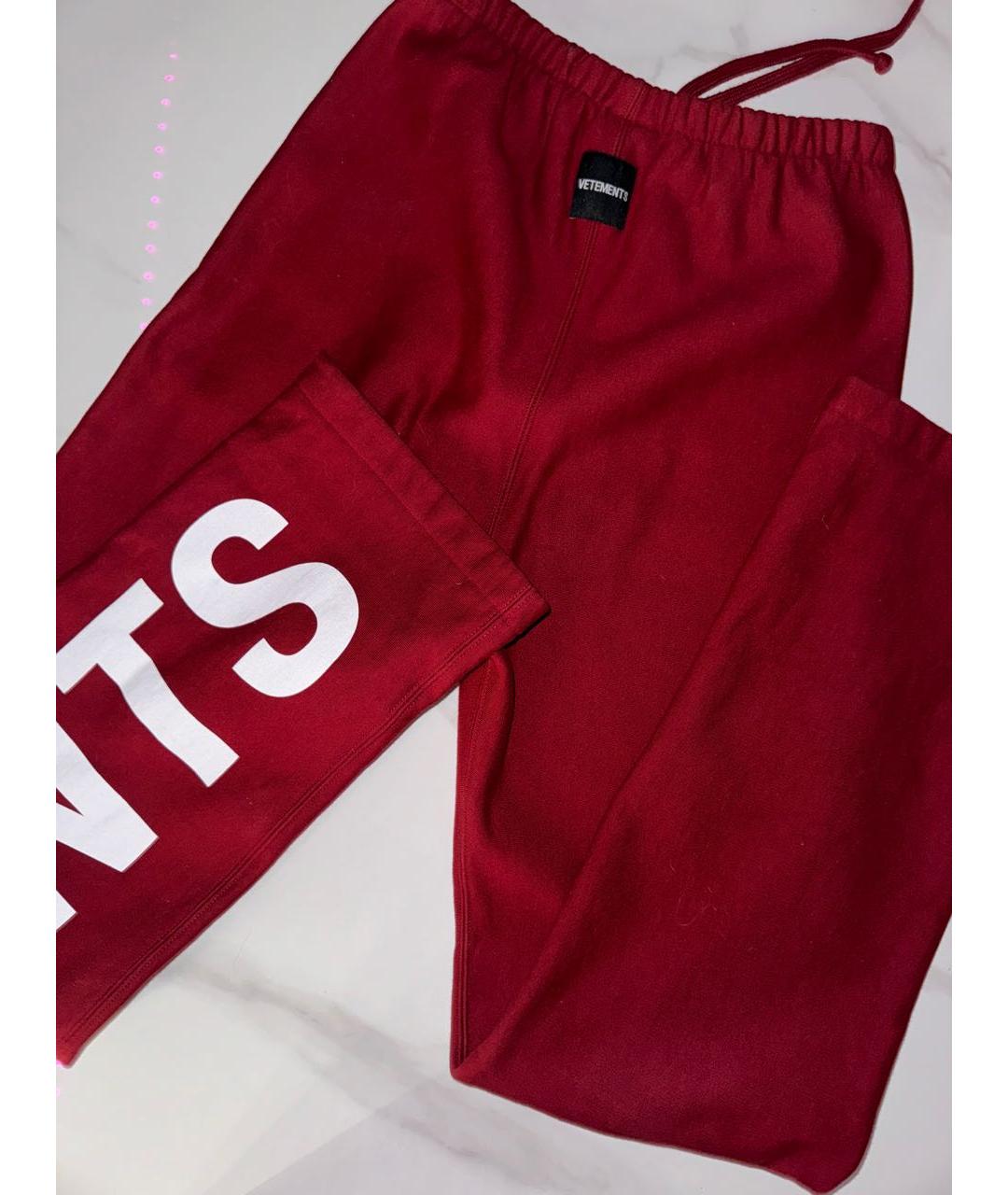 VETEMENTS Красные хлопковые спортивные брюки и шорты, фото 3