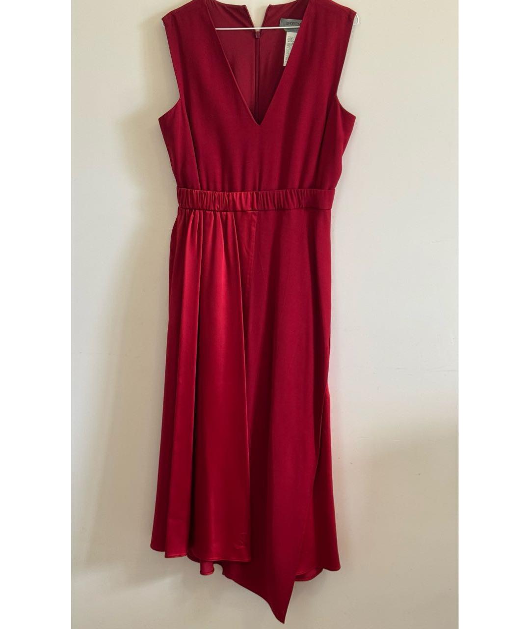 SPORTMAX Красное ацетатное коктейльное платье, фото 6