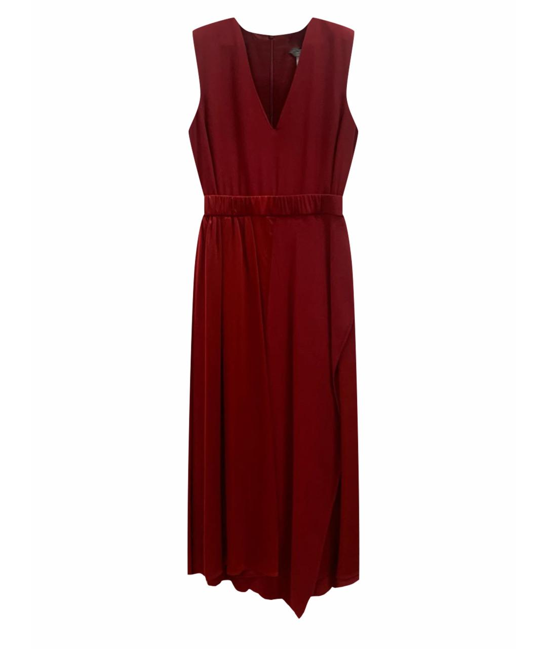 SPORTMAX Красное ацетатное коктейльное платье, фото 1