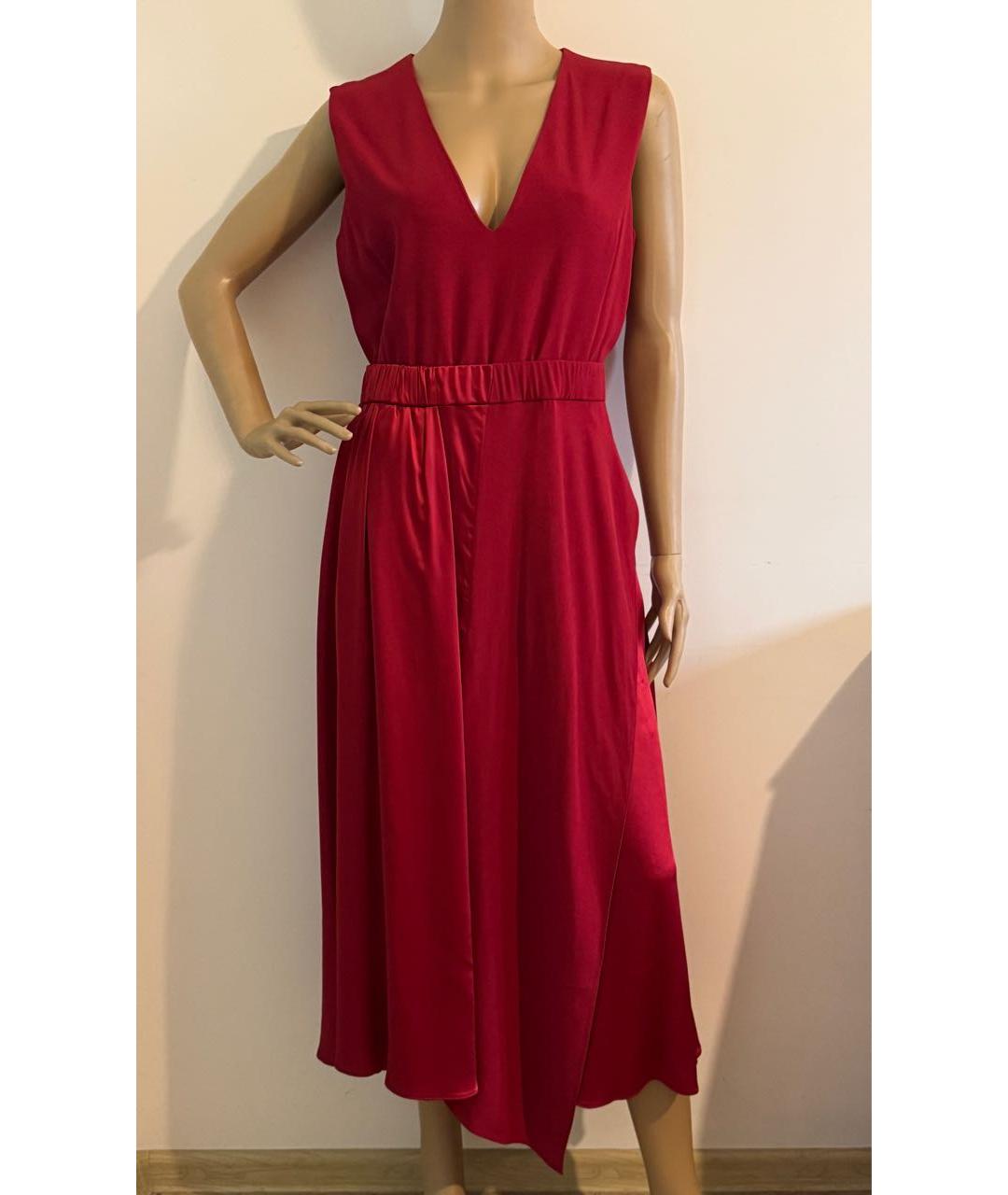 SPORTMAX Красное ацетатное коктейльное платье, фото 6