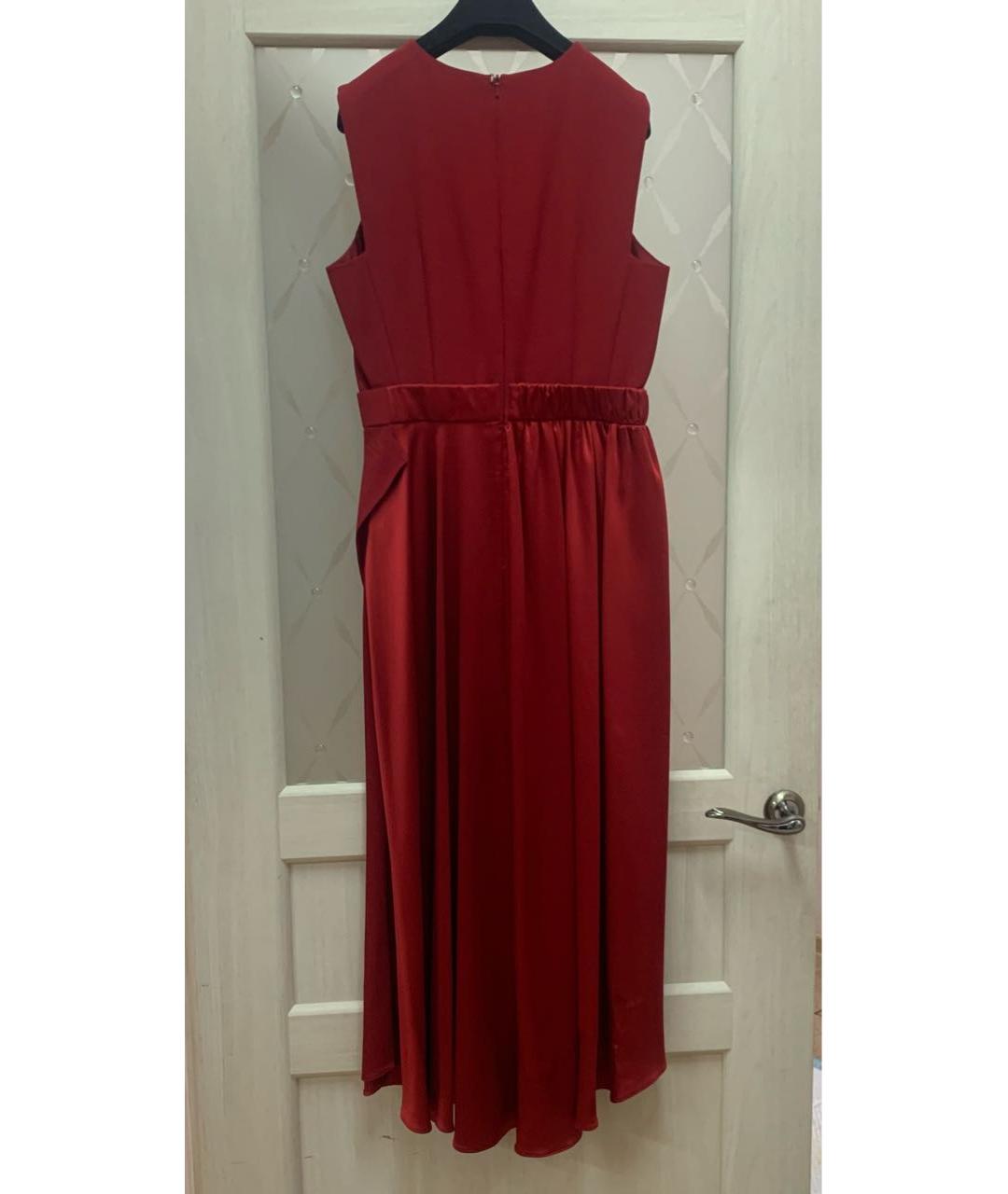 SPORTMAX Красное ацетатное коктейльное платье, фото 2