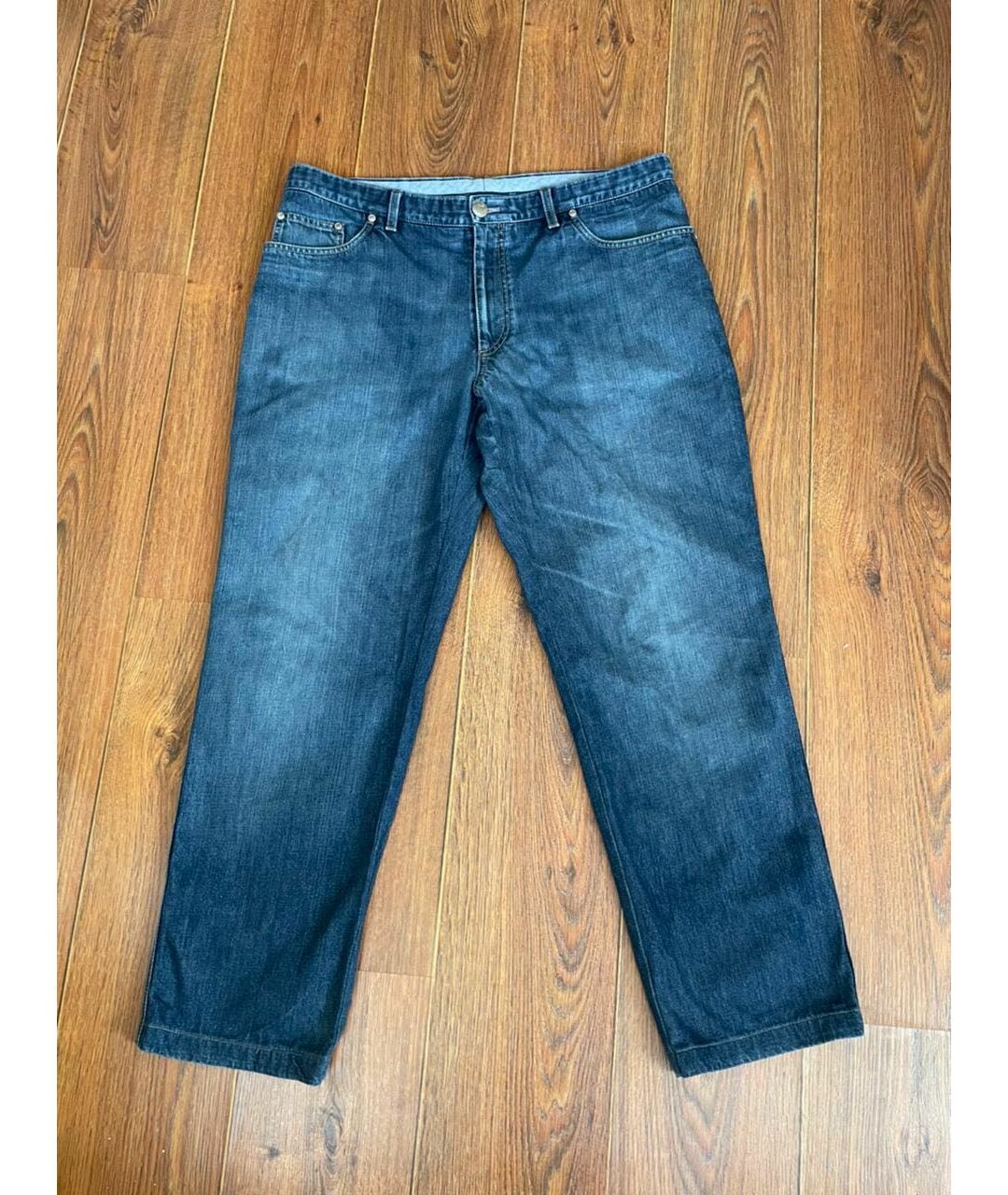 BRIONI Синие хлопковые прямые джинсы, фото 8