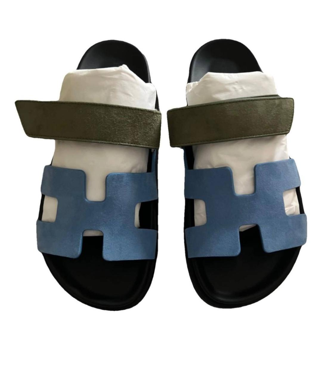 HERMES Замшевые шлепанцы, фото 4