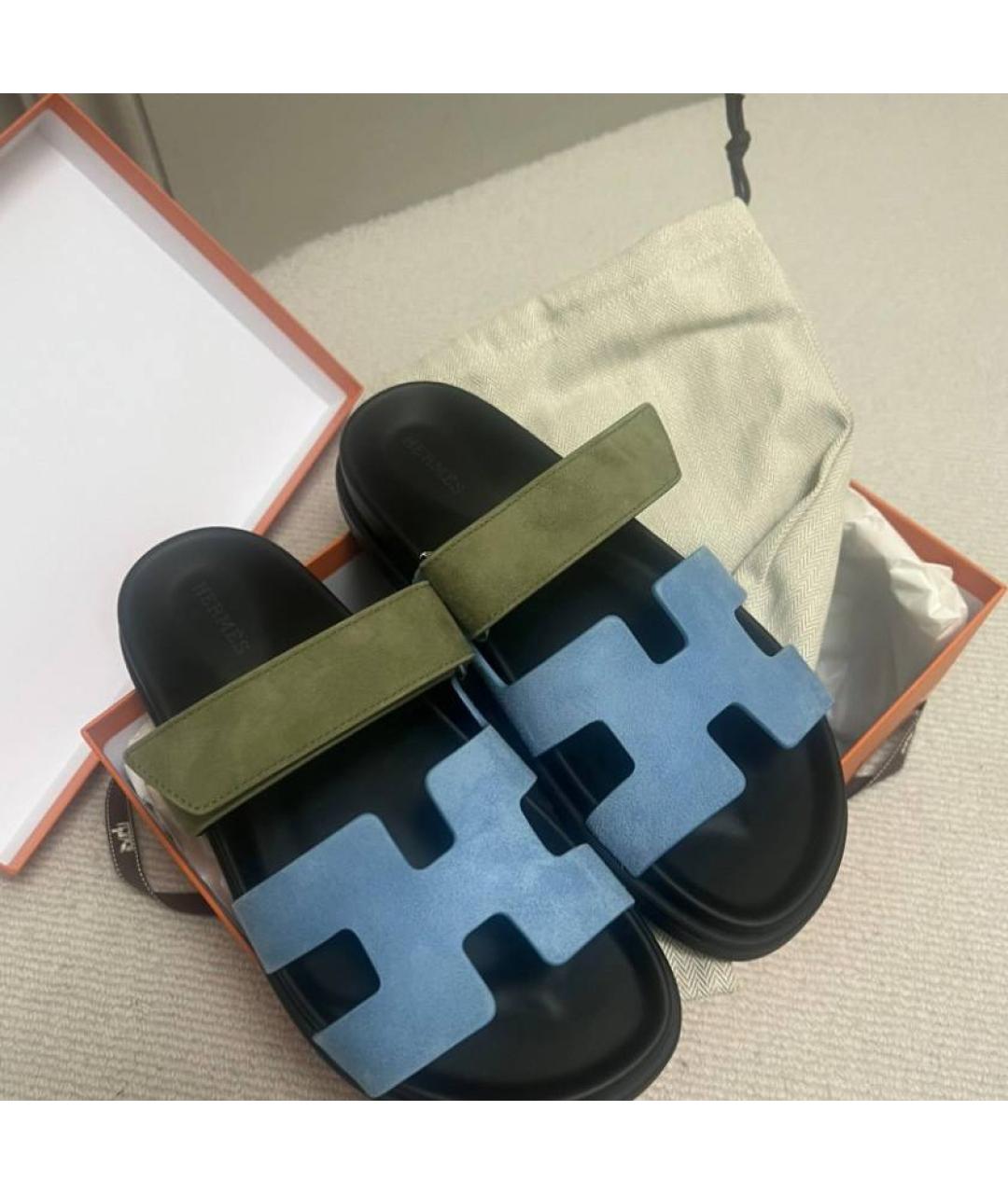 HERMES Замшевые шлепанцы, фото 3