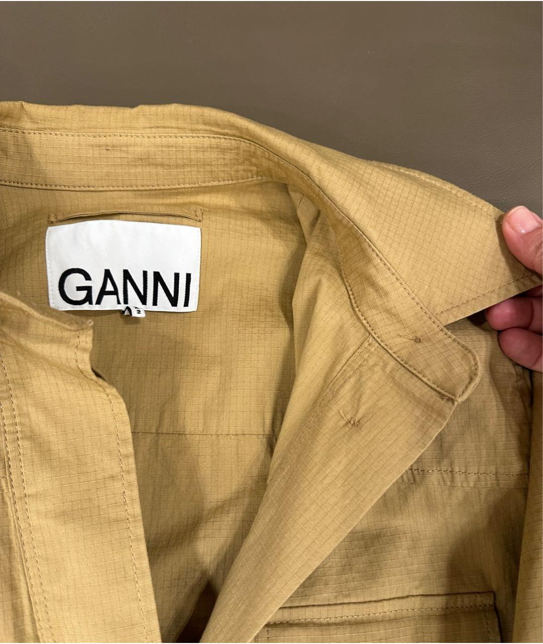 GANNI Бежевая хлопковая куртка, фото 3