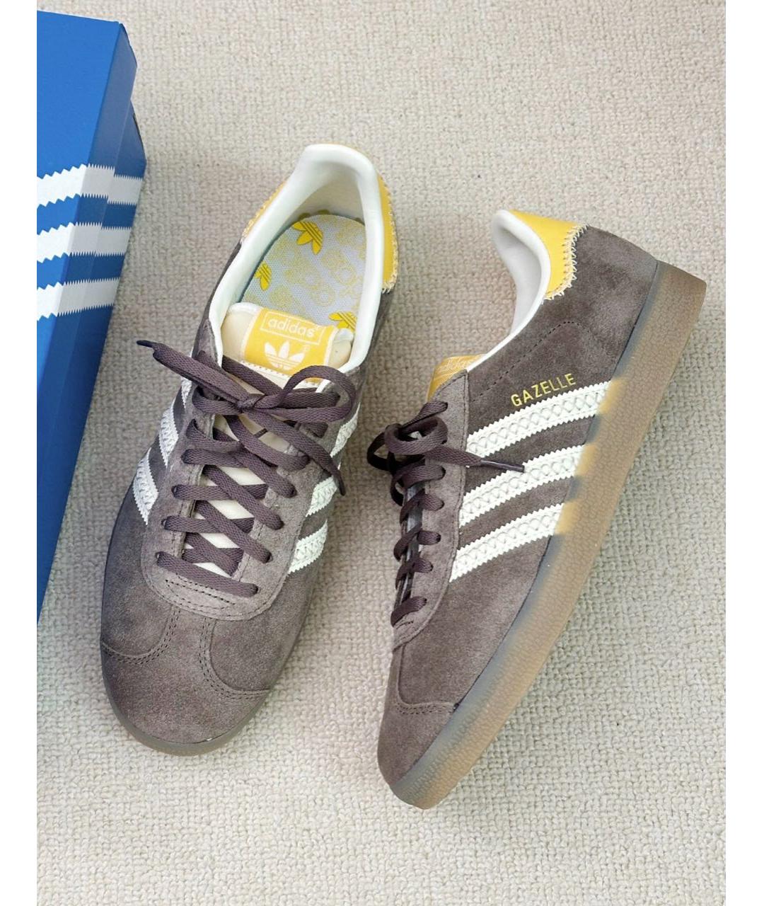 ADIDAS Коричневые замшевые кроссовки, фото 2