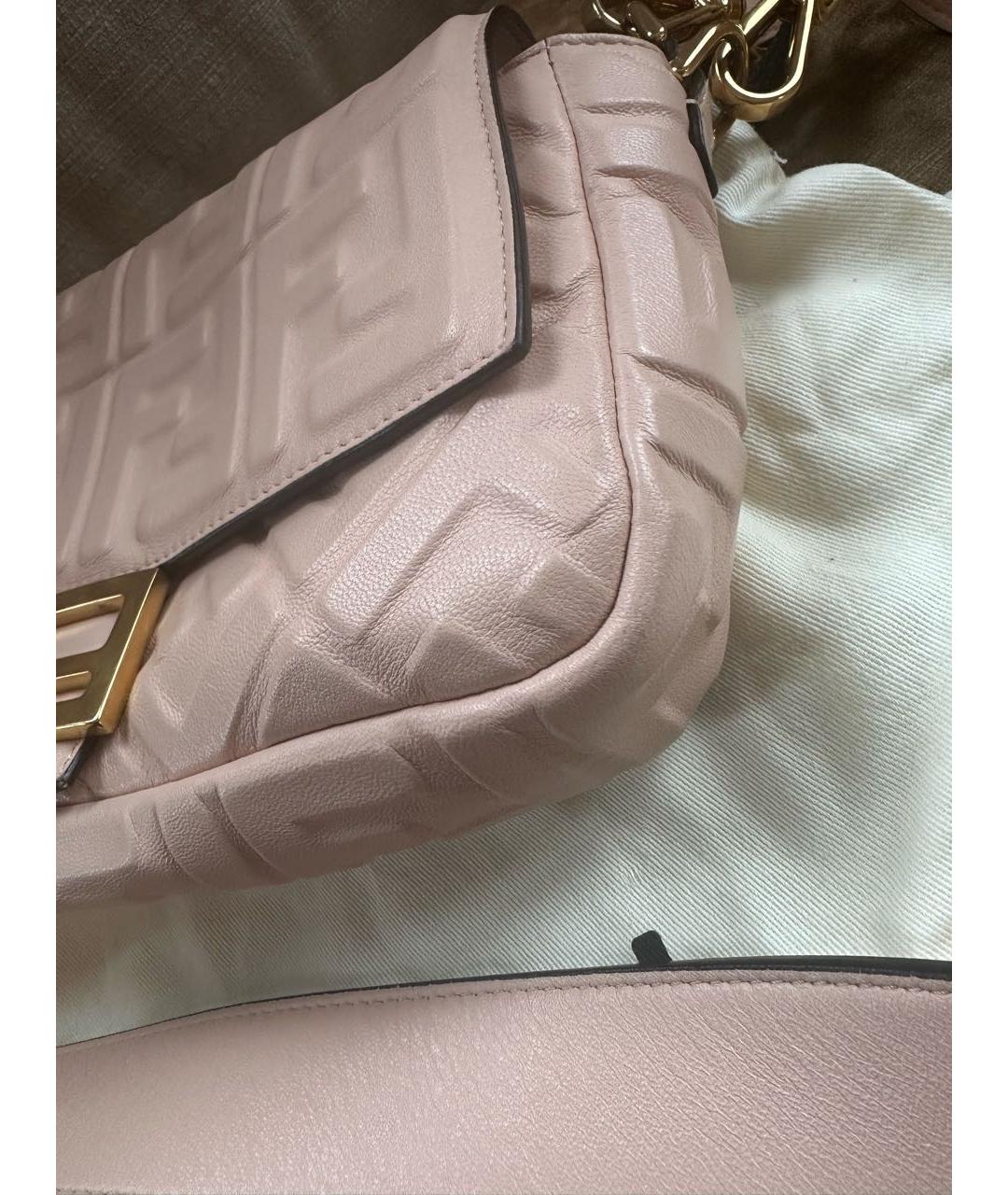FENDI Розовая кожаная сумка через плечо, фото 6