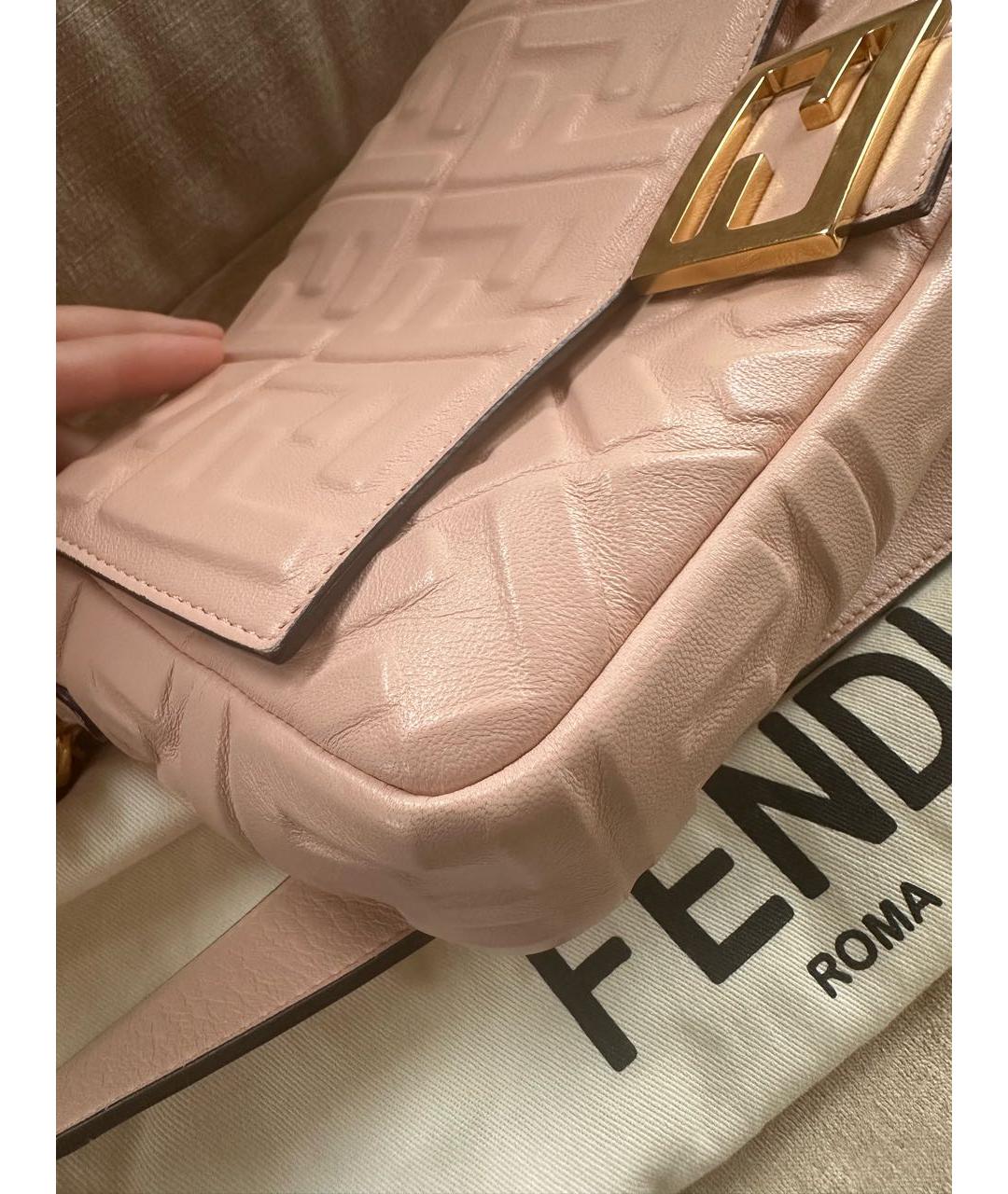 FENDI Розовая кожаная сумка через плечо, фото 7