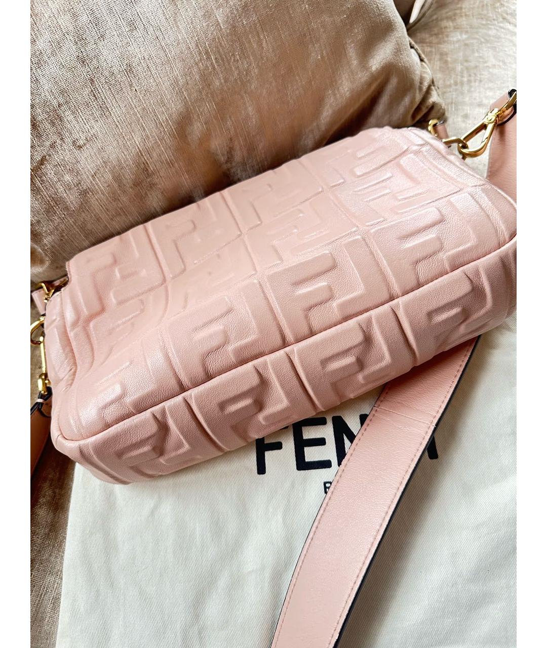 FENDI Розовая кожаная сумка через плечо, фото 4