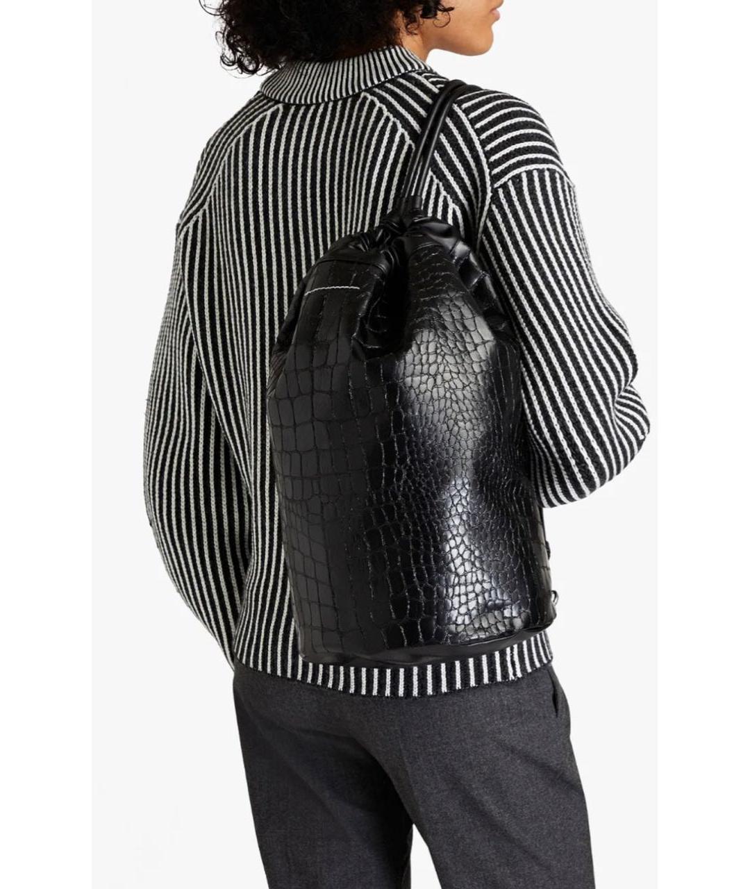 MM6 MAISON MARGIELA Черный рюкзак из искусственной кожи, фото 4
