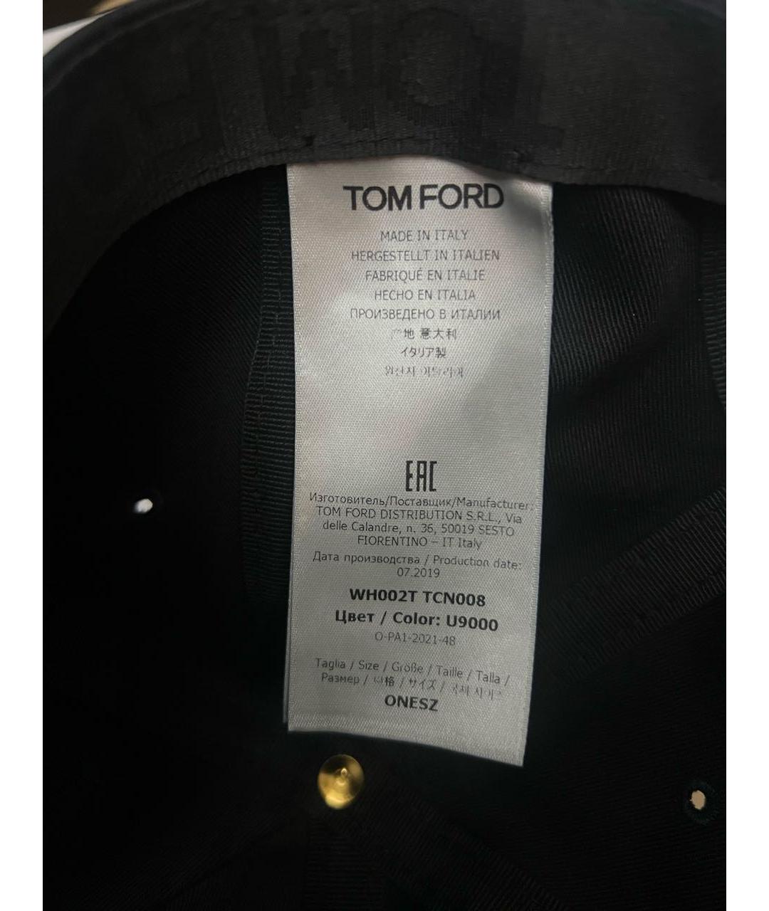 TOM FORD Черная хлопковая кепка, фото 4