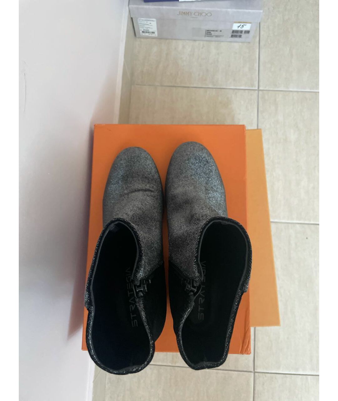 STRATEGIA Серебряные текстильные ботинки, фото 3