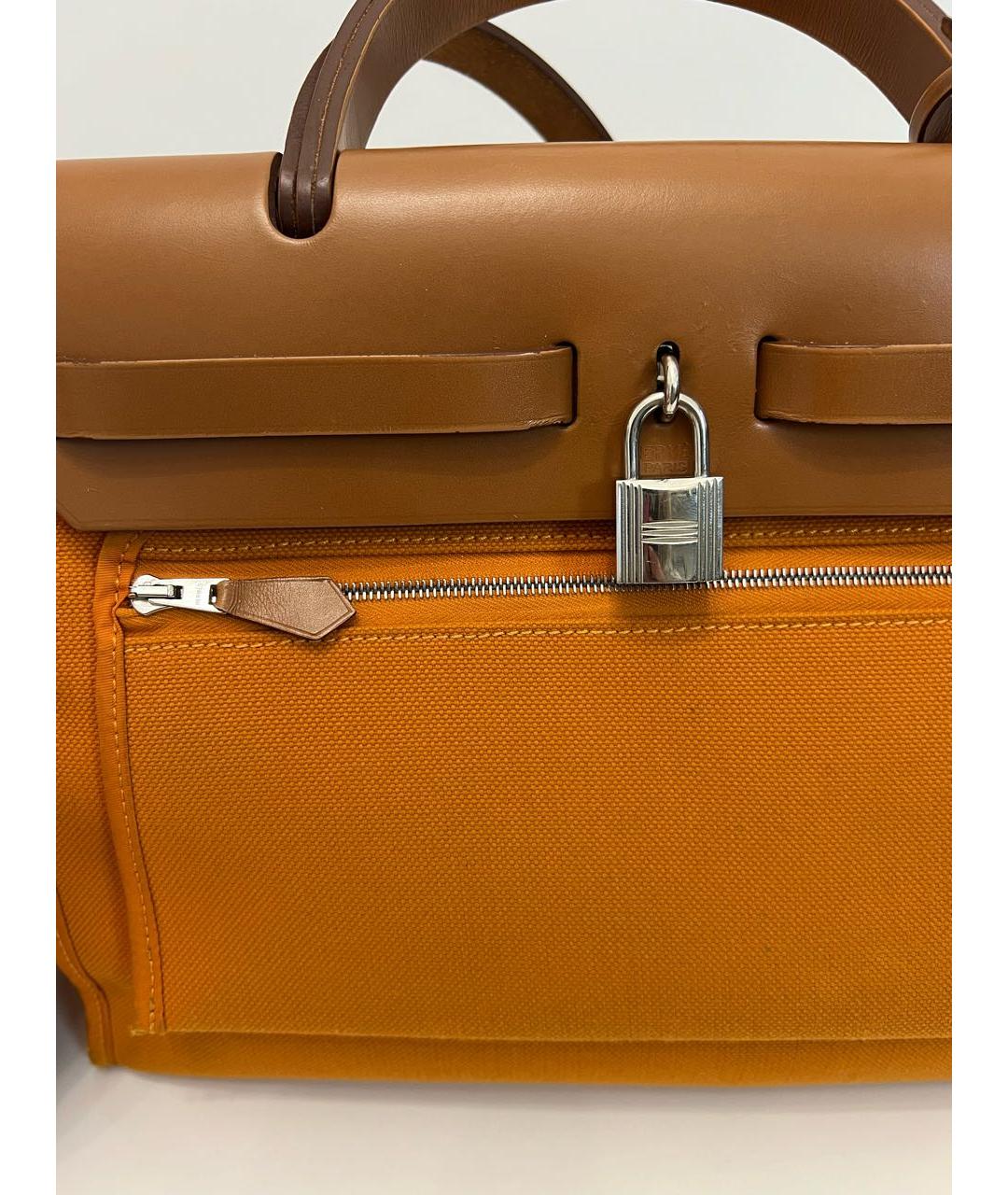 HERMES PRE-OWNED Оранжевая тканевая сумка через плечо, фото 5